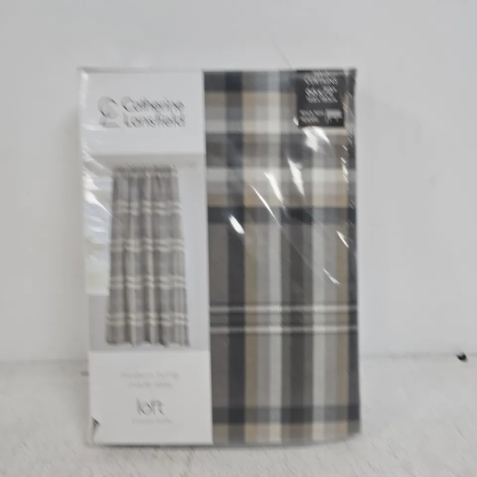 CATHERINE LANSFEILD PAIR OF PENCIL PLEAT HEADERS CURTAINS - 