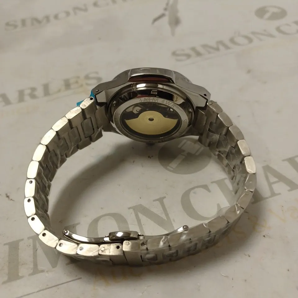 MENS VONLANTHEN AUTOMATIC WATCH – SKELETON DIAL – STAINLESS STEEL STRAP – GLASS EXHIBITION BACK CASE