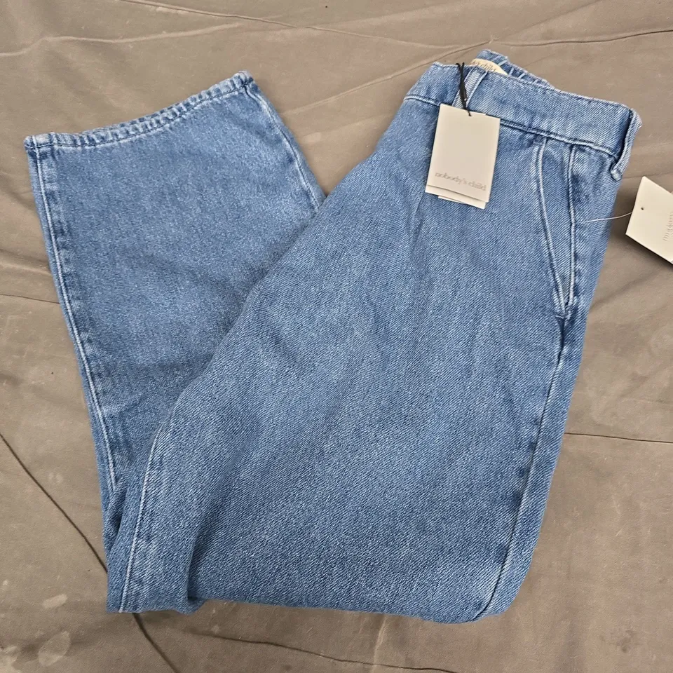 NOBODYS CHILD PLEAT FRONT STRAIGHT LEG JEANS IN BLUE - UK 8S