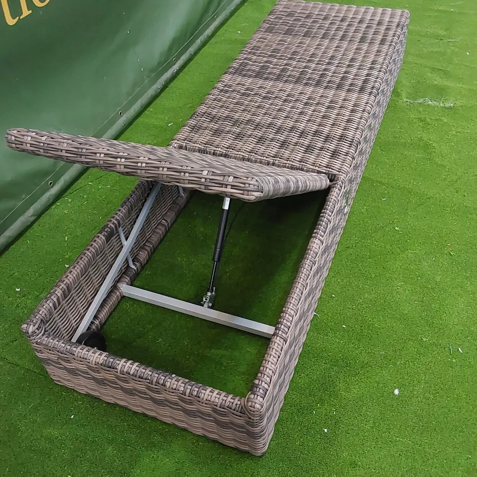 DESIGNER MANUAL ADJUSTABLE SUNLOUNGER IN WEAVE COFFEE COLOUR
