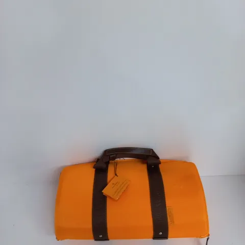 VEUVE CLICQUOT TRAVELLER BOTTLE COOLER TRAVEL CASE - ORANGE WITH BROWN STRAPS