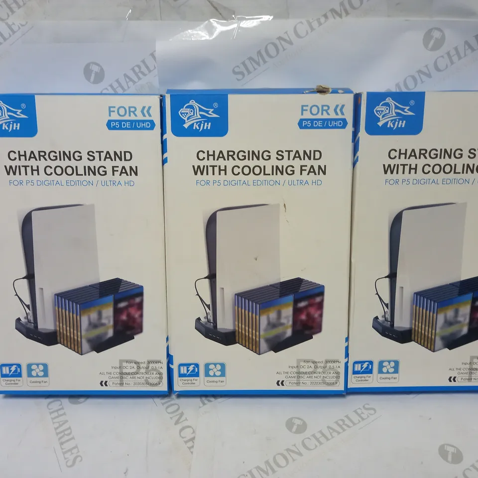 LOT OF 3 KJH PS5 CHARGING STANDS WITH COOLER FANS (KJH-P5-010-2)