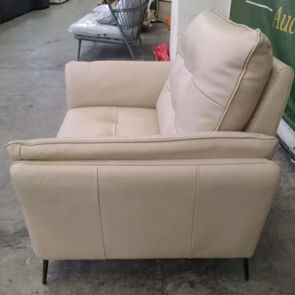 QUALITY ITALIAN DESIGNER BOLZANO ELECTRIC RECLINER CHAIR - BEIGE LEATHER