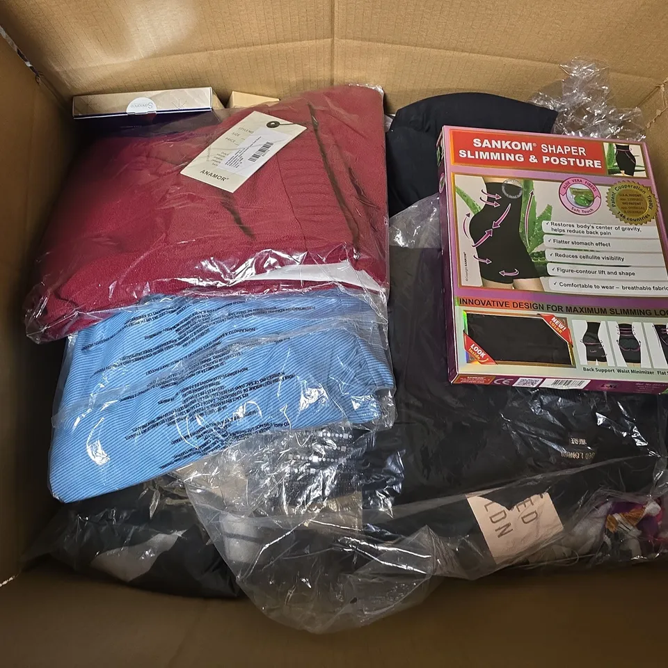APPROXIMATELY 25 ASSORTED ITEMS TO INCLUDE SANKOM SUPPORT BRA, ANAMOR TROUSERS, POWER PANTS POWERBANK, ETC - COLLECTION ONLY
