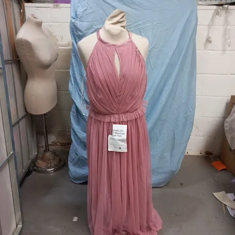 ANAYA WITH LOVE HALTER NECK KEYHOLE FRONT MAXI DRESS – PINK