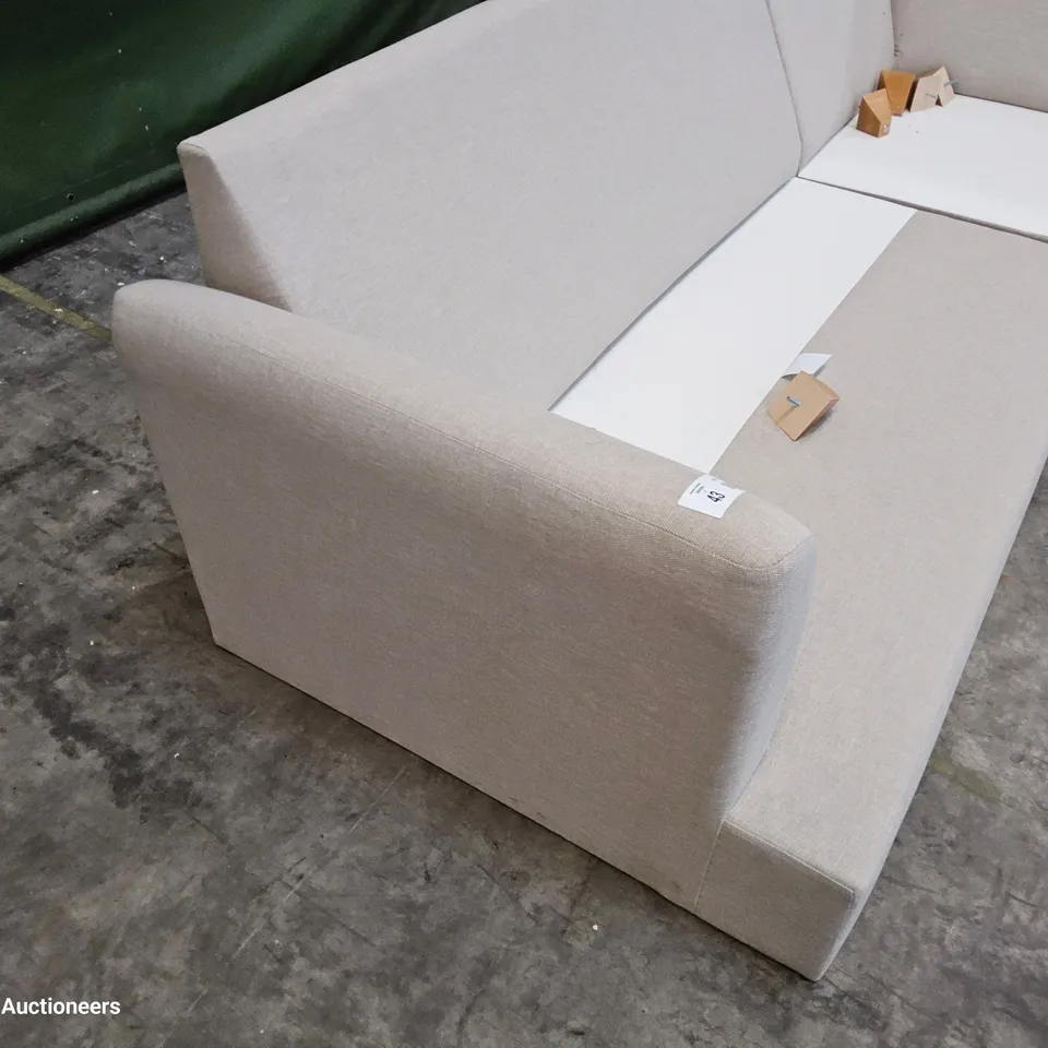 DESIGNER THE ALDERTON NATURAL FABRIC CHAISE CORNER SOFA 