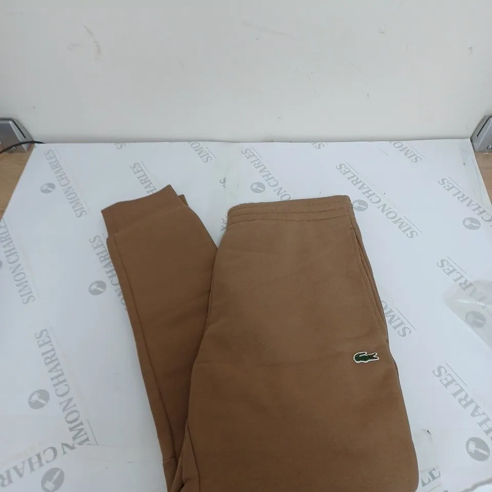 LACOSTE TRACK PANTS SMALL DARK BEIGE 