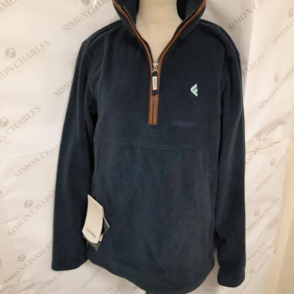 SCHOFFEL BERKLEY 1/4 ZIP FLEECE IN PETROL BLUE SIZE M