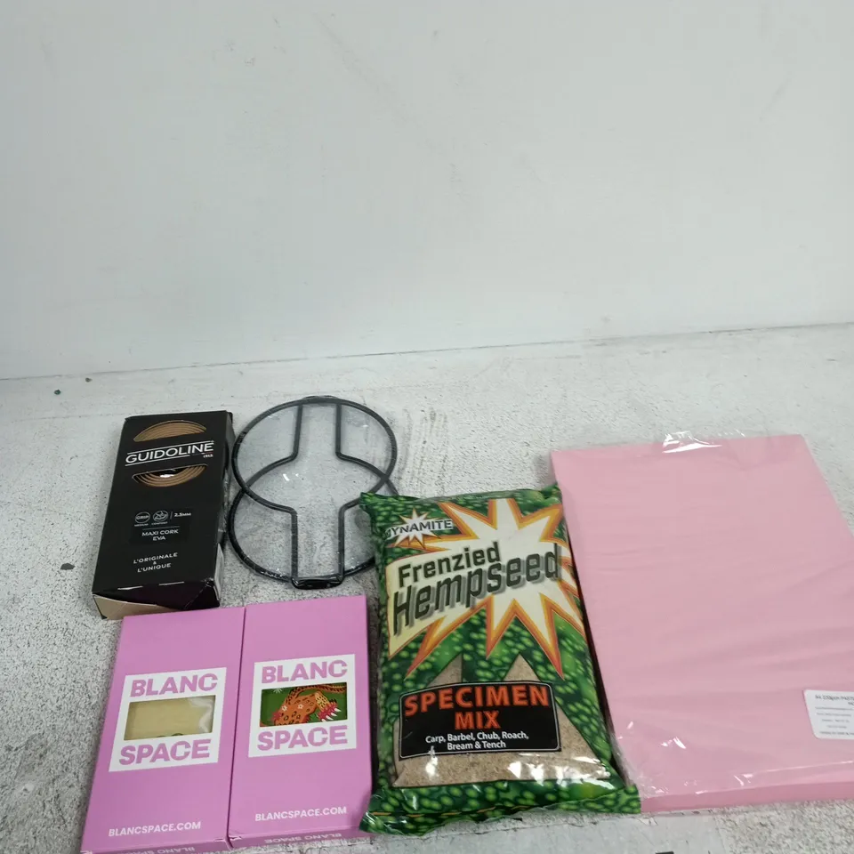 APPROXIMATELY 20 ASSORTED ITEMS INCLUDING A4 220GSM PASTEL PINK CARD DYNAMITE FRENZIED HAMPSEED AND BLANC SPACE IPHONE 14 PRO MAX