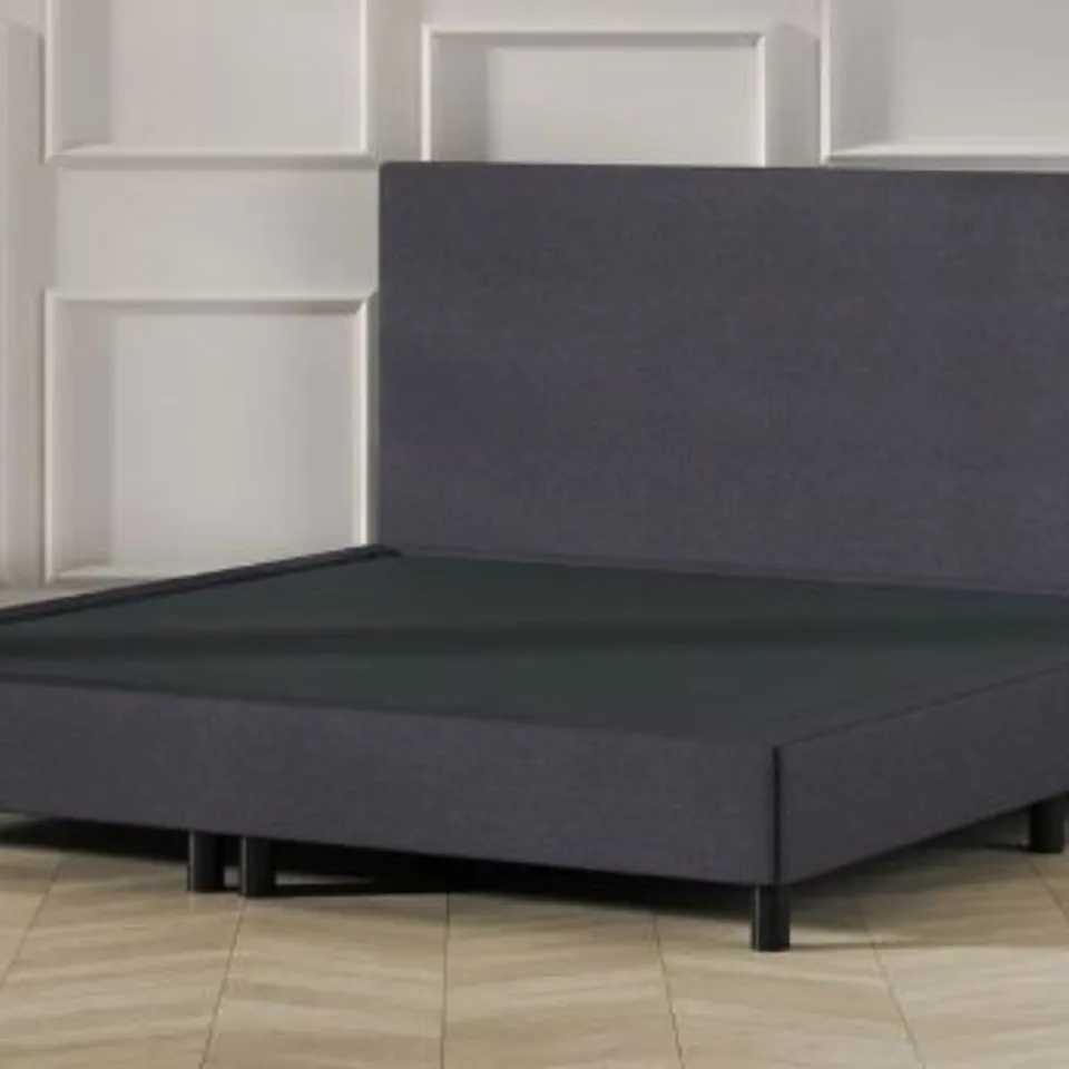 BRAND NEW EMMA  BOXSPRING BED ESSENTIAL (DELUXE HOTEL BED) 135X190 DARK GREY(FIVE PARTS)