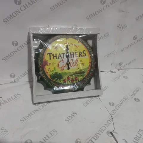 THATCHERS GOLD BOTTLE TOP STYLE CLOCK