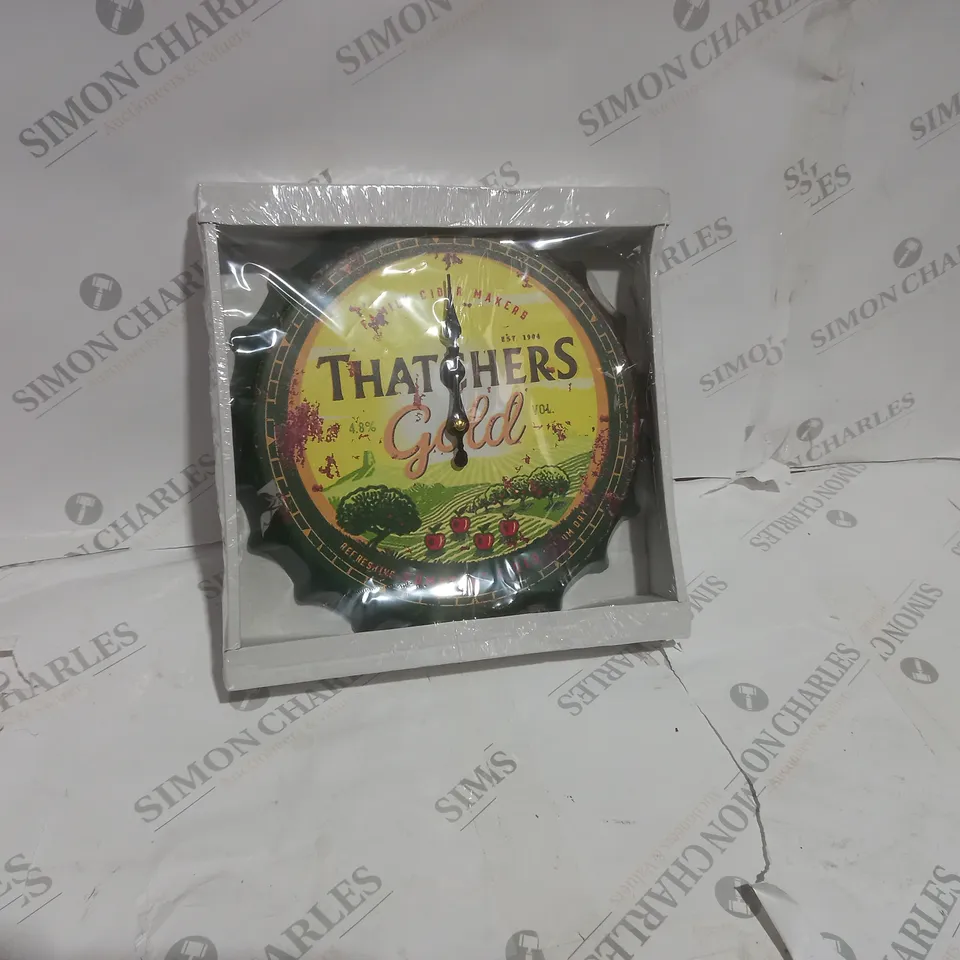 THATCHERS GOLD BOTTLE TOP STYLE CLOCK