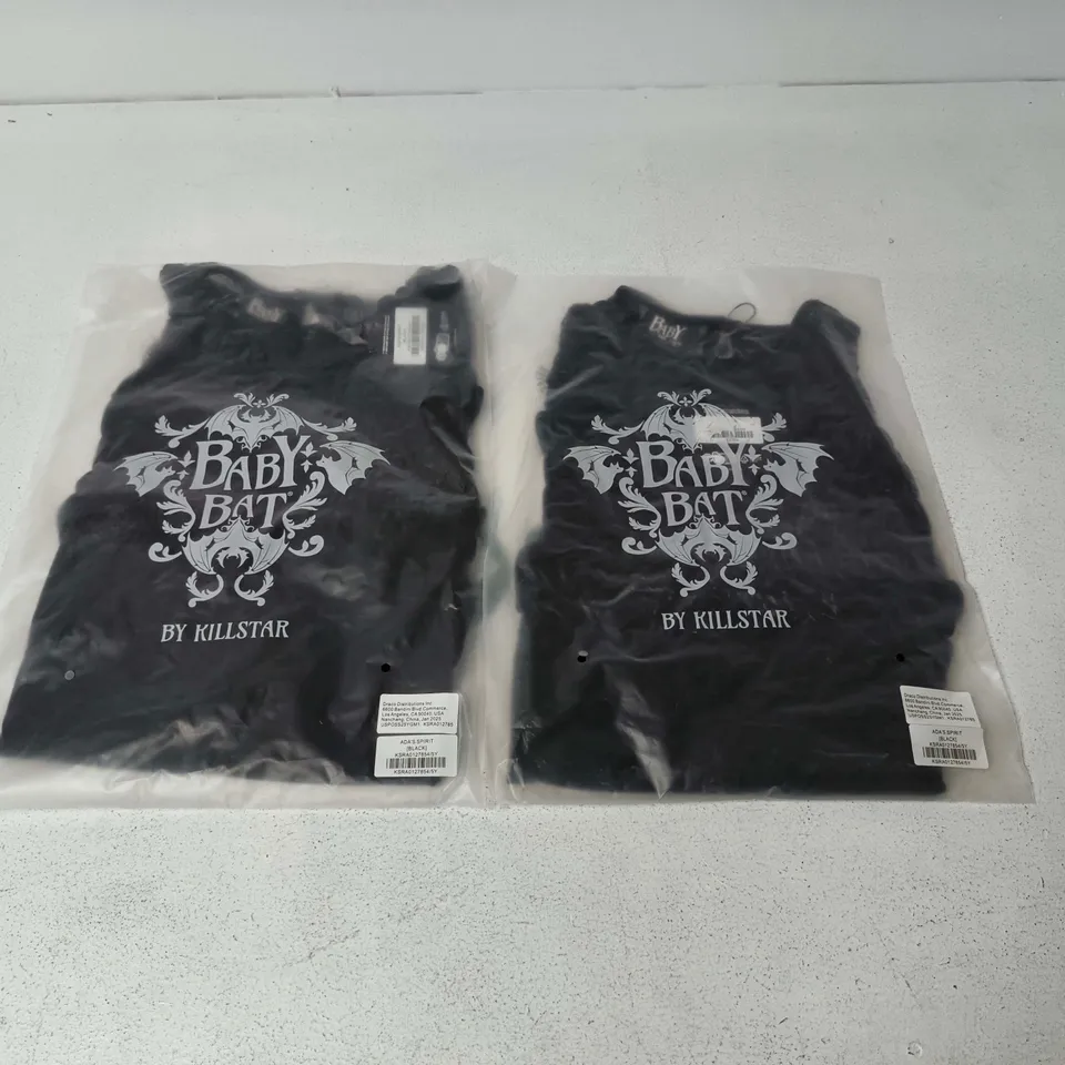 LOT OF APPROXIMATELY 50 BRAND NEW KILLSTAR ADA'S SPIRIT TOPS IN BLACK - UNCHECKED SIZES