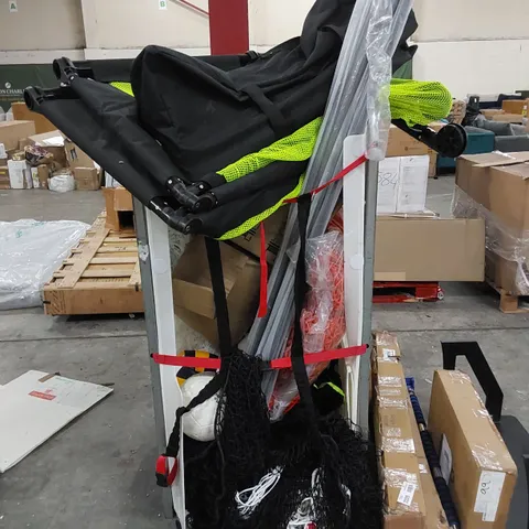 CAGE TO CONTAIN ASSORTED SPORTS PRODUCTS (CAGE NOT INCLUDED)
