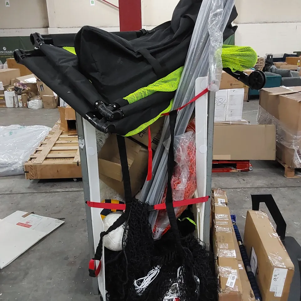 CAGE TO CONTAIN ASSORTED SPORTS PRODUCTS (CAGE NOT INCLUDED)