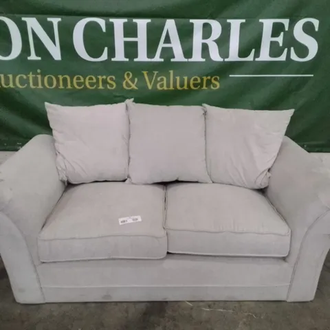 QUALITY DESIGNER 2 SEATER SOFA - LIGHT GREY FABRIC