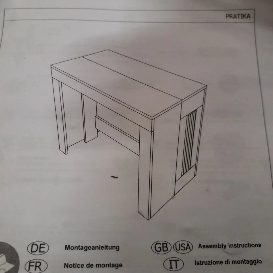BOXED PRATIKA EXTENDABLE CONSOLE TABLE (2 BOXES)
