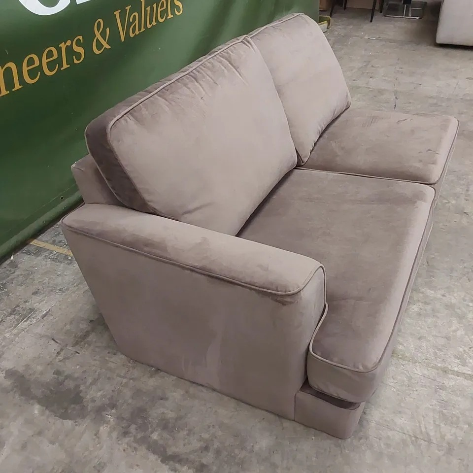 DESIGNER VELVET UPHOLSTERED SOFA PART WITH CUSHIONS - INCOMPLETE SOFA PIECE 