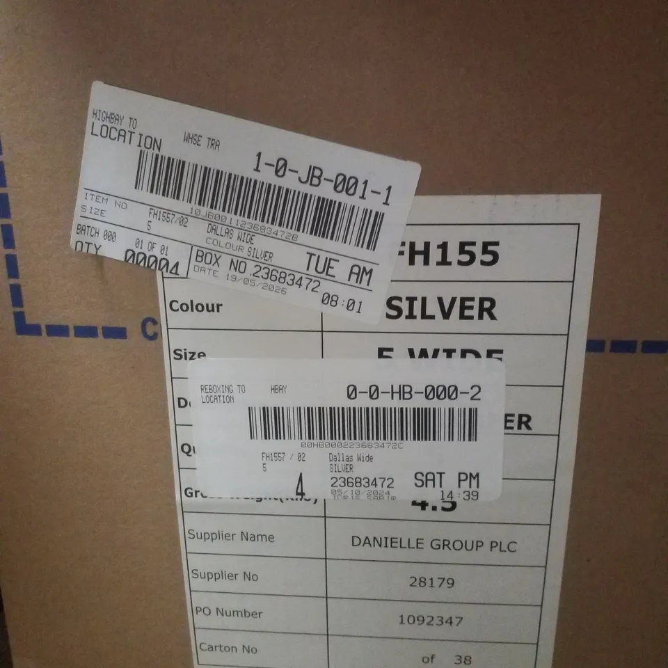 BOX CONTAINING APPROXIMATELY 4 PAIRS OF BRAND NEW SIMPLY BE SILVER DALLAS WIDE PENNY LOAFERS - SIZE 5