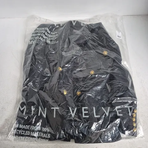 BAGGED MINT VELVET BLACK DOUBLE BREASTED BLAZER – UK SIZE M