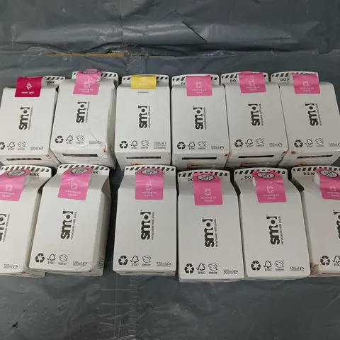 10 PACKETS OF SMOL WASHING UP LIQUID 500ML IN VARIOUS SCENTS 