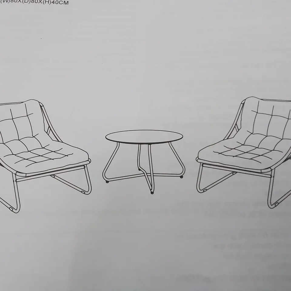 BOXED MY GARDEN STORIES PADDED BISTRO SET NATURAL