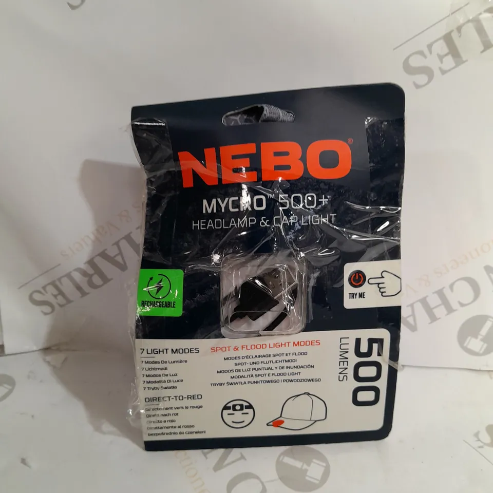 NEBO MYCRO 500+ RECHARGEABLE HEADLAMP