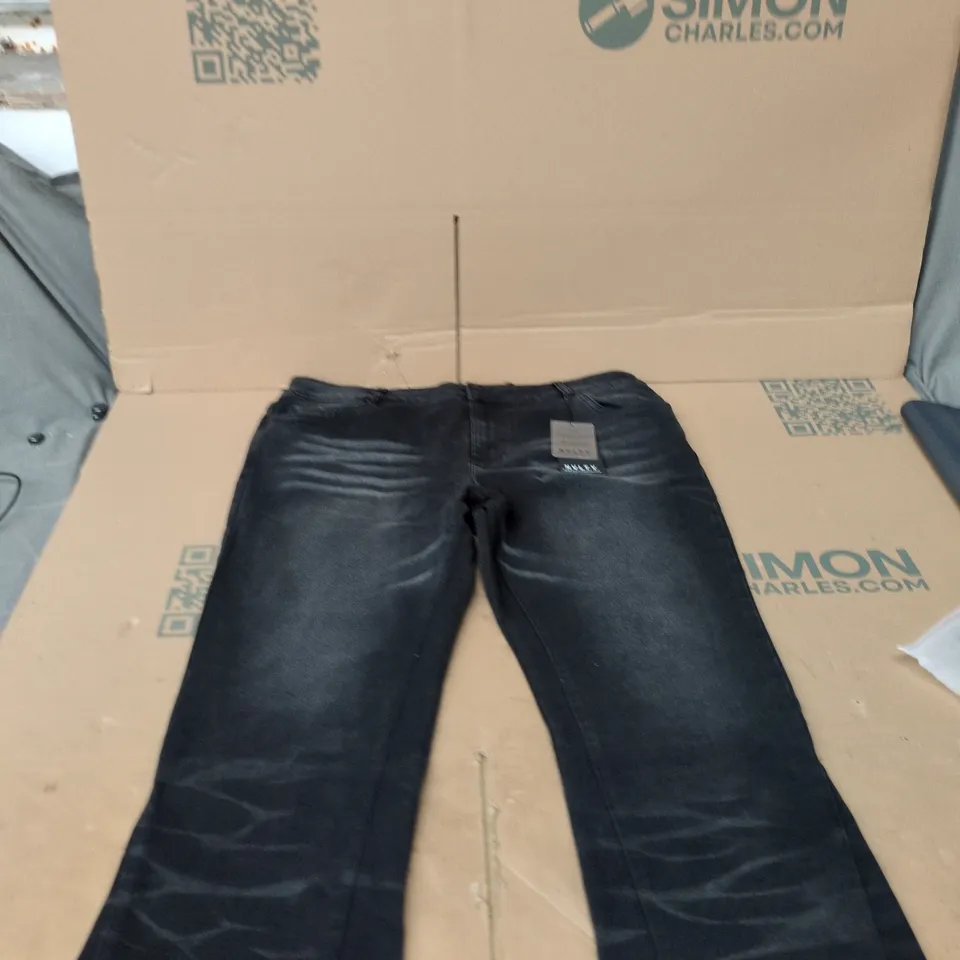 NVLTY VINTAGE FLARE WAVE JEANS, BLACK – SIZE 38