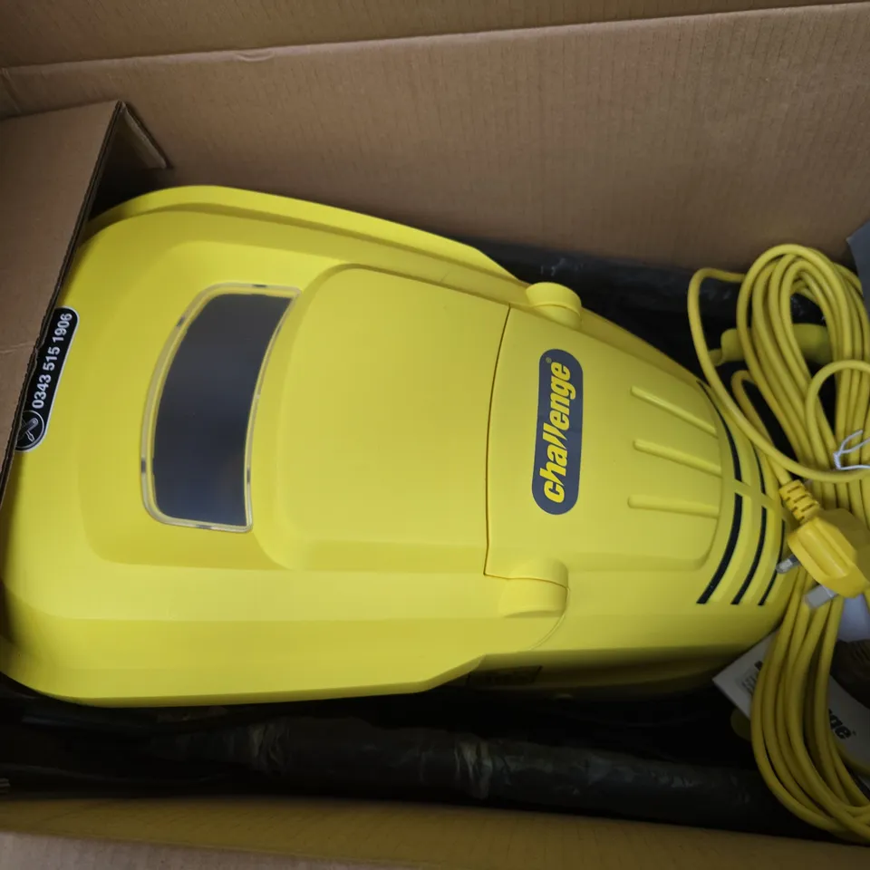 BOXED CHALLENGE HOVER COLLECT MOWER 1100W – YELLOW