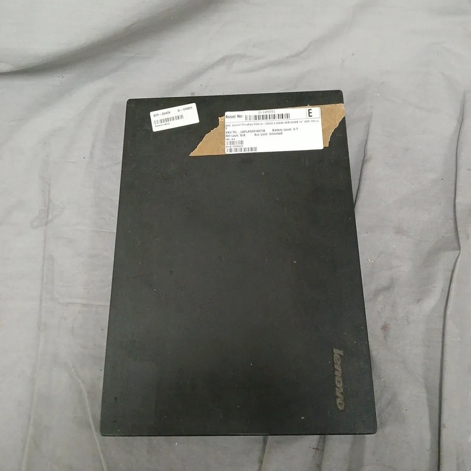 LENOVO THINKPAD T450 LAPTOP, 14" DISPLAY, I5-5300U, 8GB RAM, 500GB HDD, WIFI – ASSET G-105851