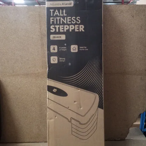 BOXED KAYMAN ADJUSTABLE 4 LEVEL TALL FITNESS STEPPER - BLACK 