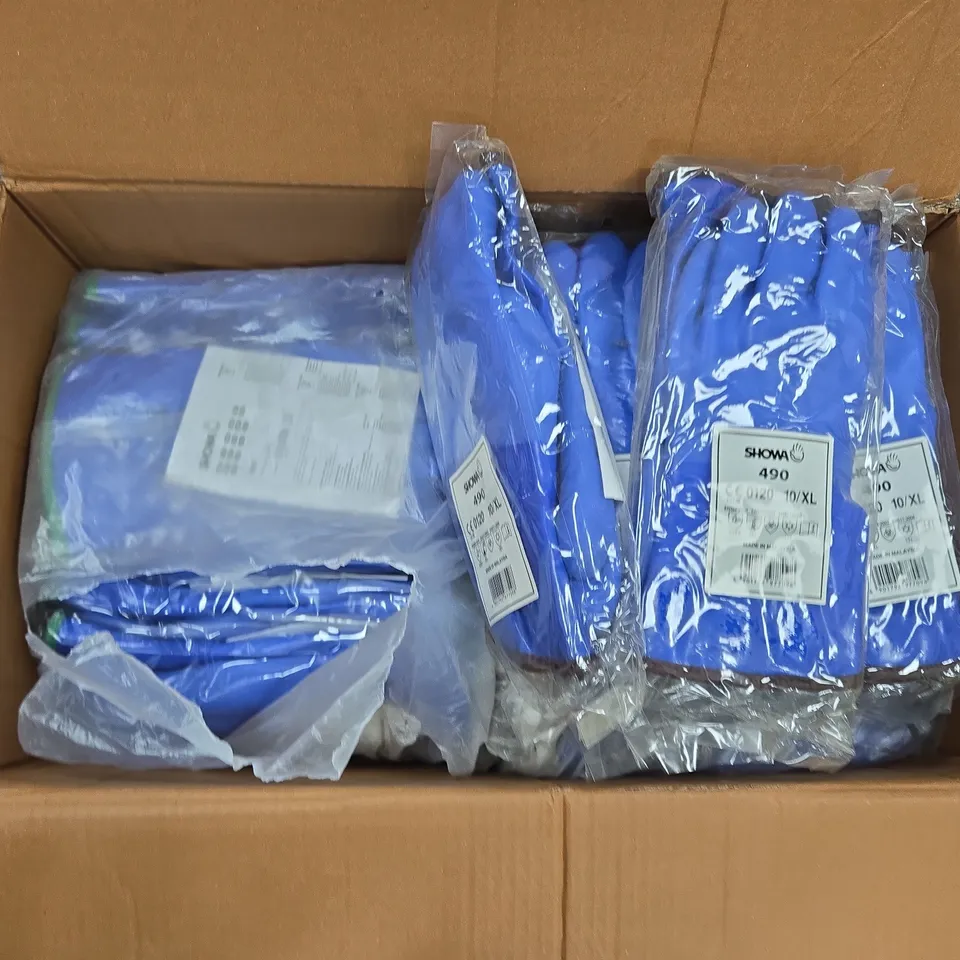 APPROXIMATELY 40 PAIRS OF SHOWA 490 GLOVES IN BLUE - 9/L & 10/XL