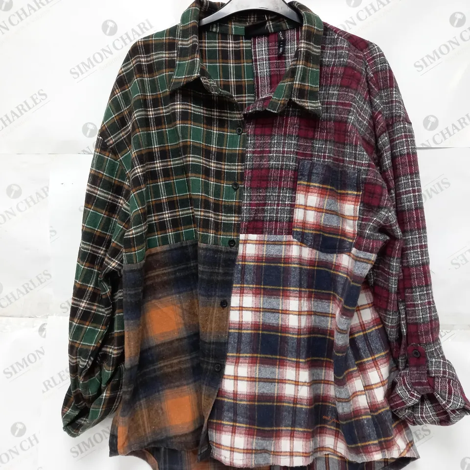 OUT FROM UNDER URBAN OUTFITTERS MIXED CHECKER TARTAN SOFT SHIRT - LARGE