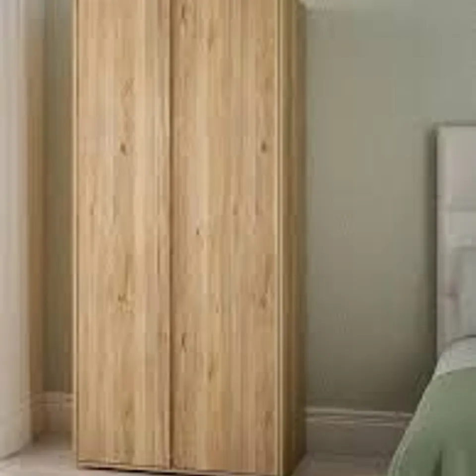 BOXED LISSON 2 DOOR WARDROBE - NEW OAK (2 BOXES)