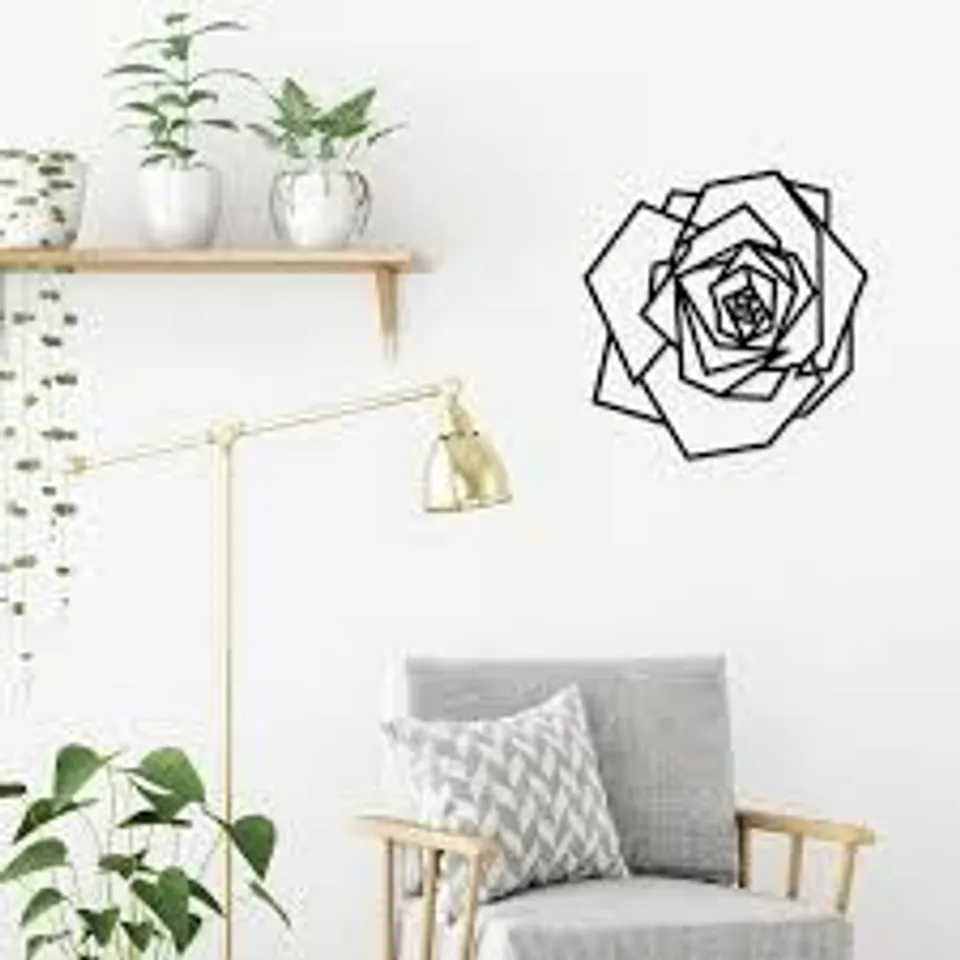 BOXED METAL WALL DECOR - WILD ROSE