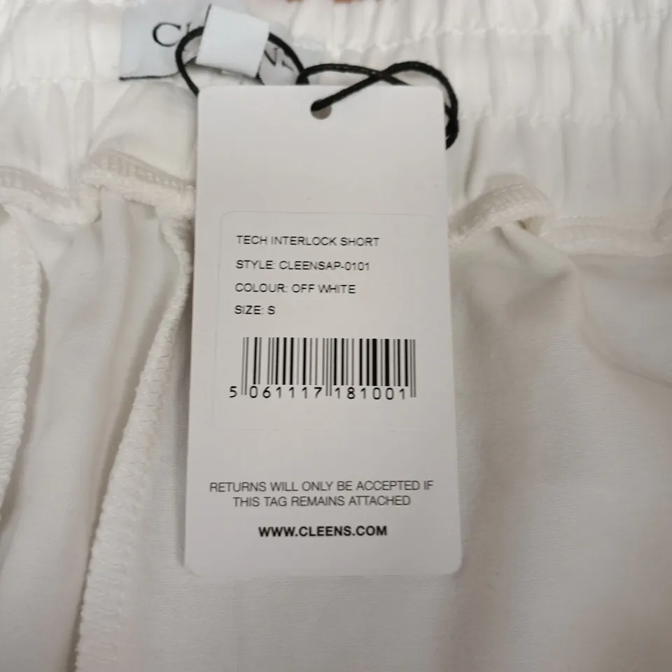 CLEENS TECH INTERLOCK SHORT – OFF WHITE, UK SIZE S