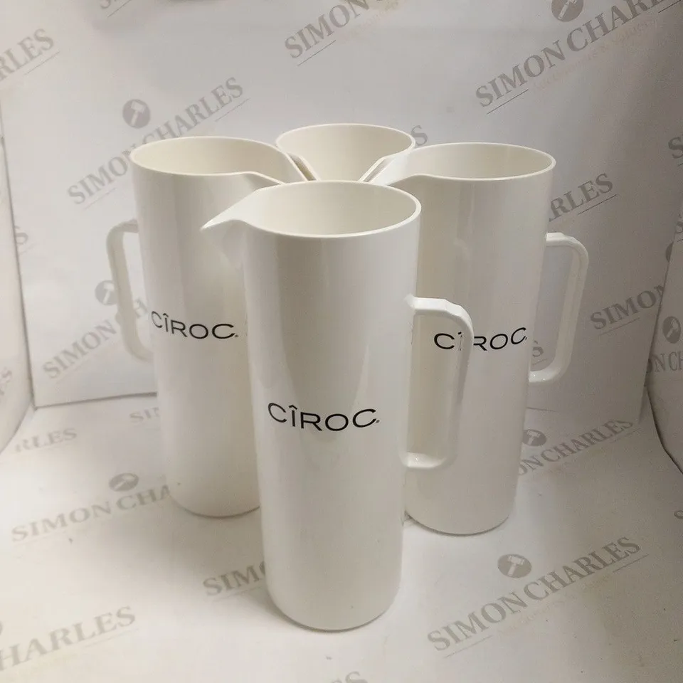 8 BRAND NEW CIROC WHITE ELITE 1.7 LITRE TALL JUGS(2 BOXES)
