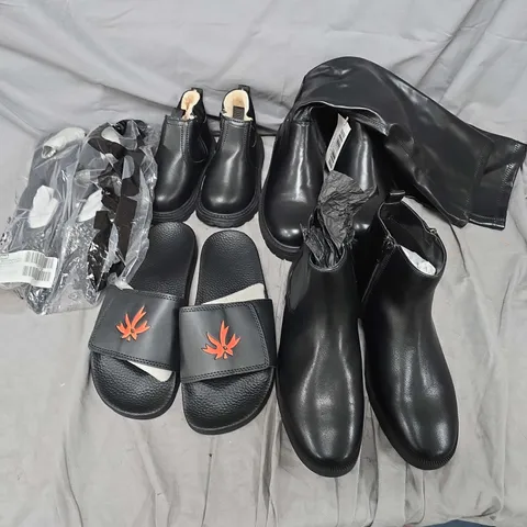 APPROXIMATELY 10 ASSORTED PAIRS OF SHOES AND FOOTWEAR ITEMS IN VARIOUS STYLES AND SIZES TO INCLUDE JDWILLIAMS, MAGIC STRETCH COLLECTION, ASOS, ETC - COLLECTION ONLY