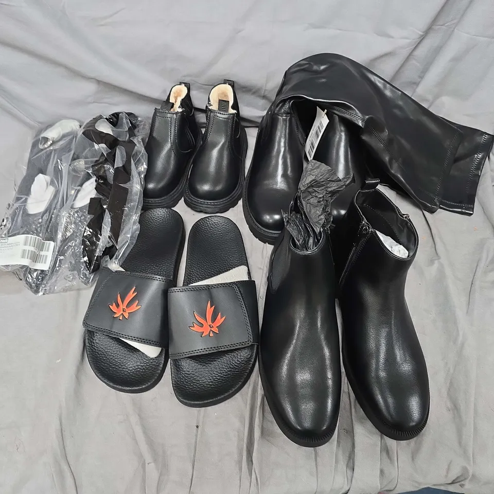 APPROXIMATELY 10 ASSORTED PAIRS OF SHOES AND FOOTWEAR ITEMS IN VARIOUS STYLES AND SIZES TO INCLUDE JDWILLIAMS, MAGIC STRETCH COLLECTION, ASOS, ETC - COLLECTION ONLY