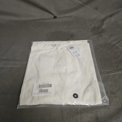 HOLLISTER BAGGY CROP FIT T-SHIRT – OFF-WHITE, SIZE M