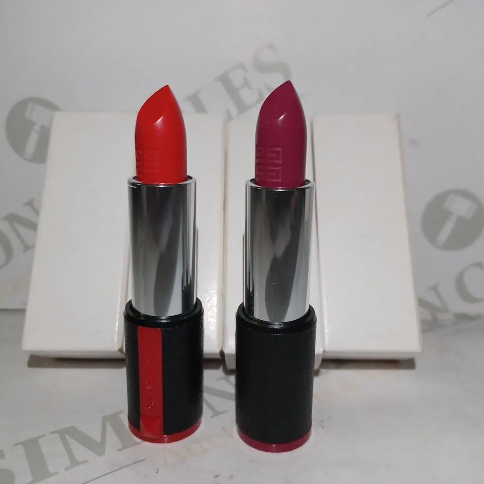 LOT OF APPROX 15 ASSORTED GIVENCHY TESTER LIPSTICKS - 325 ROUGE FETICHE & 327 PRUNE TRENDY 