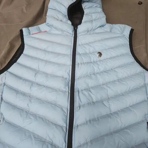 LUKE 1977 LIGHT BLUE PUFFER HOODED GILET - SIZE UNSPECIFIED