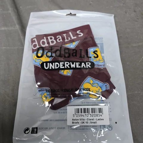 ODDBALLS ASTON VILLA LADIES BRIEFS – CLARET, UK 10 (SMALL)