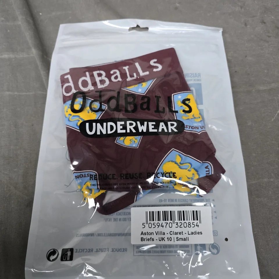 ODDBALLS ASTON VILLA LADIES BRIEFS – CLARET, UK 10 (SMALL)