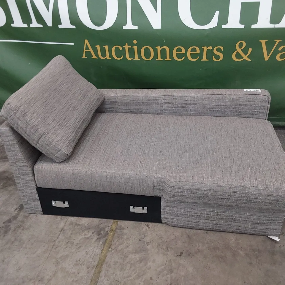 OTTOMAN STORAGE CHAISE SECTION GREY FABRIC
