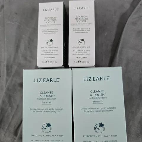 LIZ EARLE SKINCARE BUNDLE: SUPERSKIN ALT-RETINOL BOOSTER (2) & CLEANSE & POLISH STARTER KIT (2)