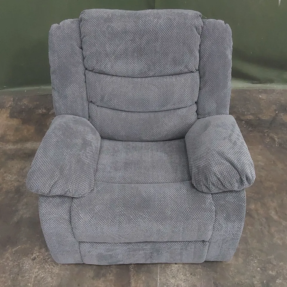 QUALITY DESIGNER FABRIC UPHOLSTERED MANUAL RECLINER ARMCHAIR