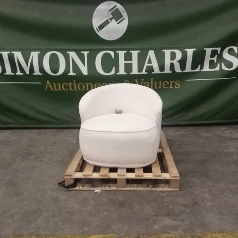 QUALITY DESIGNER BOUCLE FABRIC ARMCHAIR