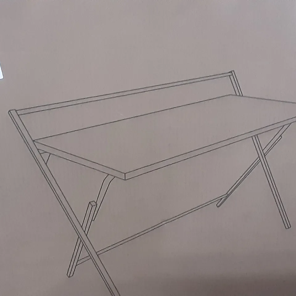 BOXED EVELYN FOLDING WIDE DESK IN OAK EFFECT , H85 X W120 X D60 CM 