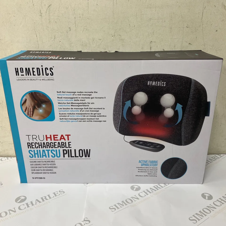 BOXED HOMEDICS TRUHEAT RECHARGEABLE SHIATSU PILLOW